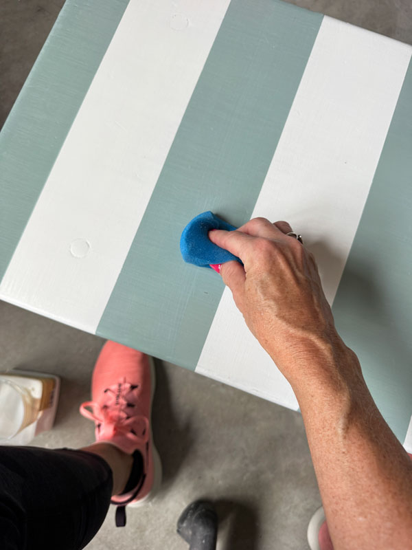 Seal with Clear Coat in satin using the blue sponge applicator.