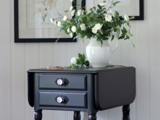 Vintage Drop Leaf Table Makeover in Caviar by Dixie Belle