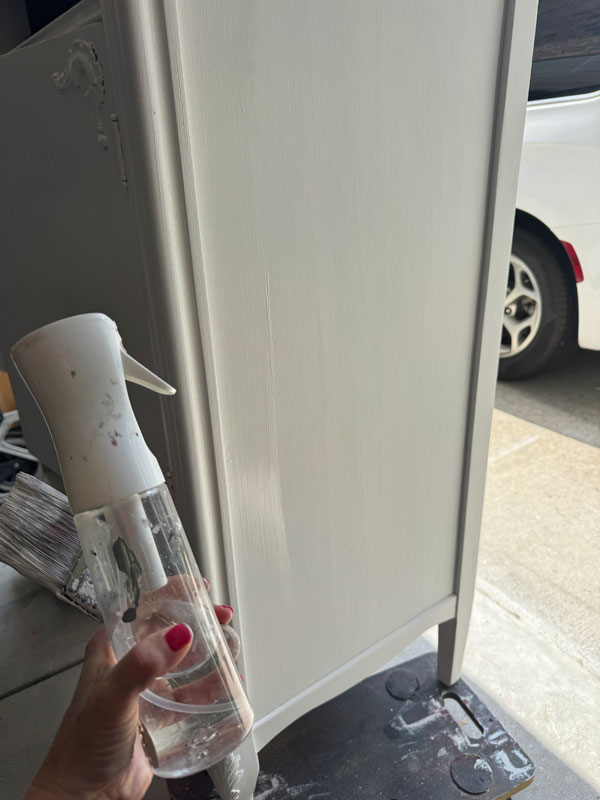 Using a mister bottle helps your paint to glide right on.