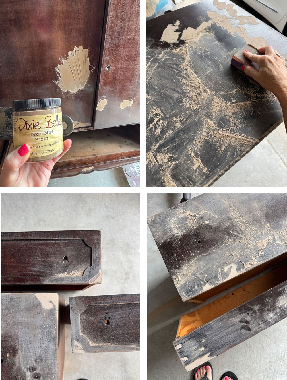 Dixie Mud fills scratches, dings, and other imperfections in your wood!