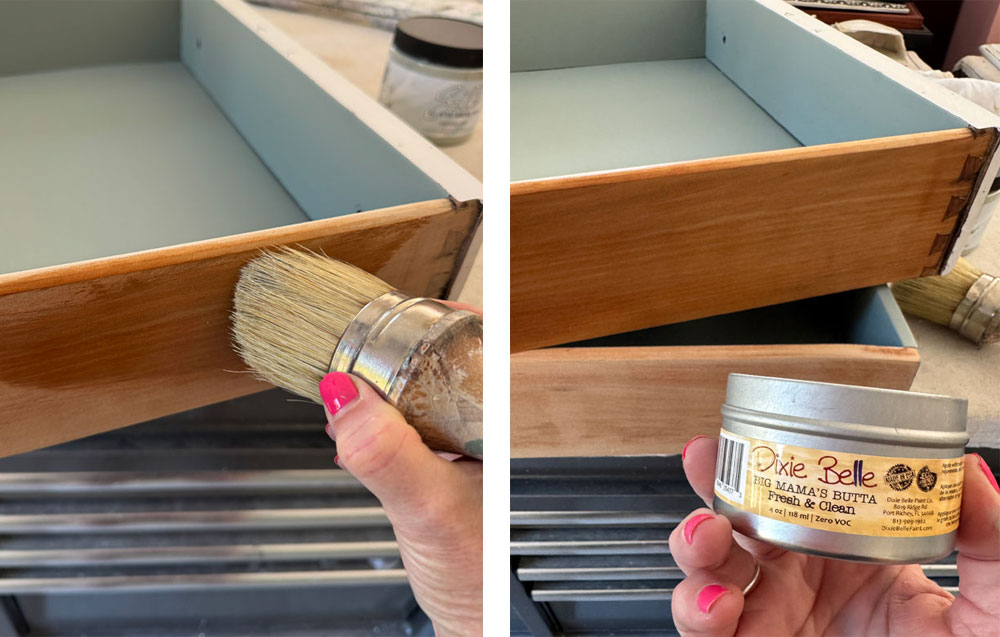 Hydrate drawers with Big Mama's Butta