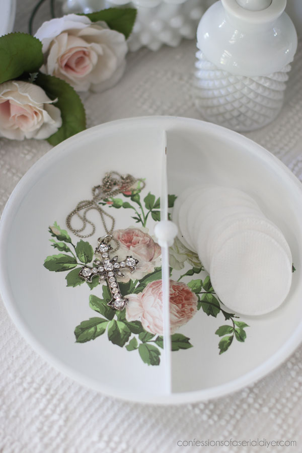 Repurpose a silver plated tray and server into a Tiered Tray