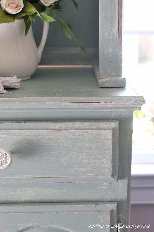 Painted Oak Hutch Makeover