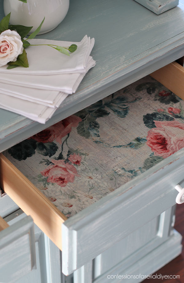 How to apply decoupage paper to a drawer