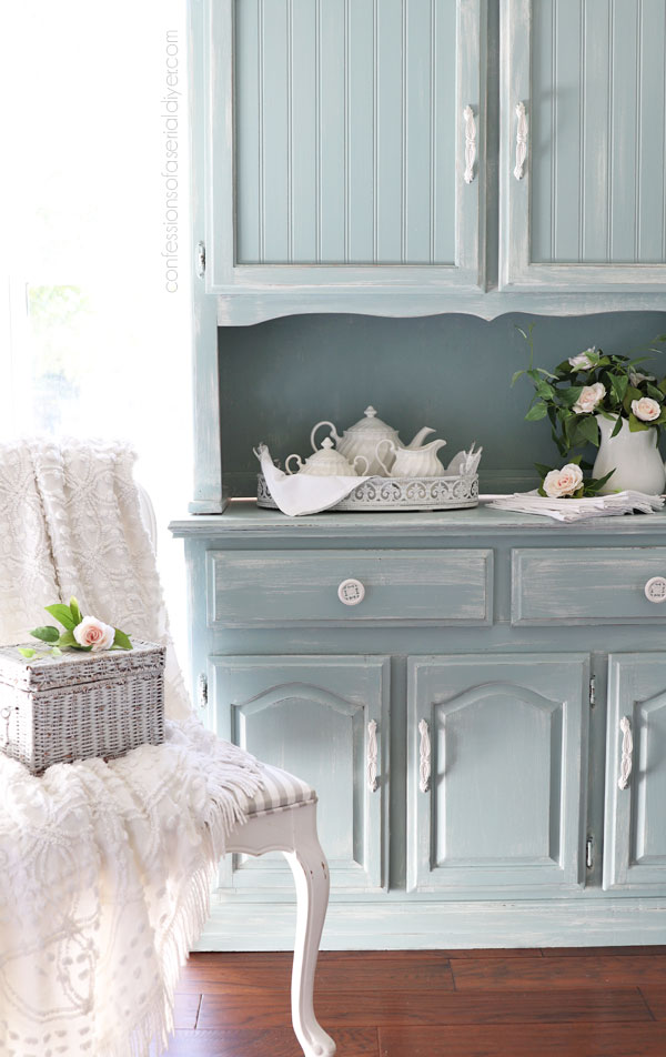 Painted Oak Hutch Makeover