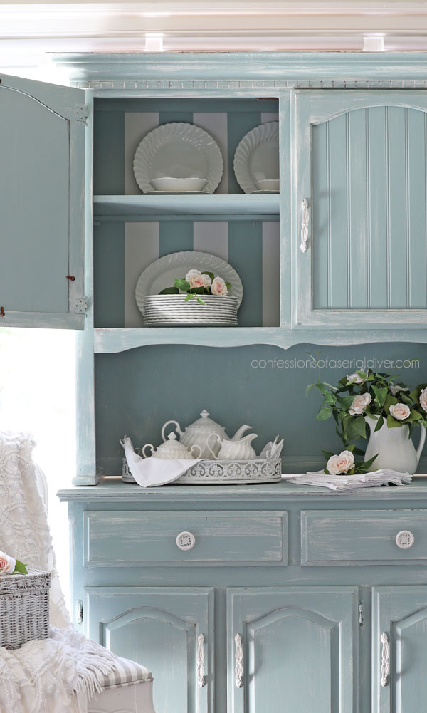 Painted Oak Hutch Makeover